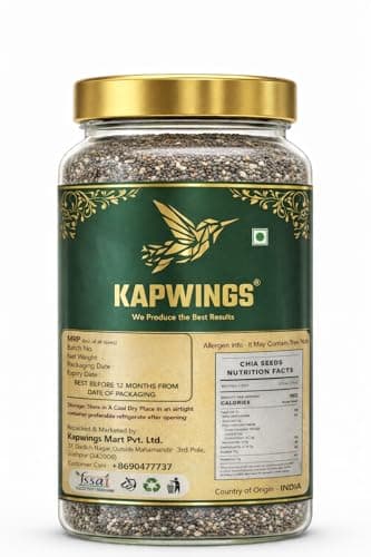 Kapwings Premium Chia Seeds – Raw & Natural Superfood Rich in Fiber, Protein & Omega-3 Healthy Seeds for Weight Management Smoothies & Daily Nutrition (500 Gram) 2