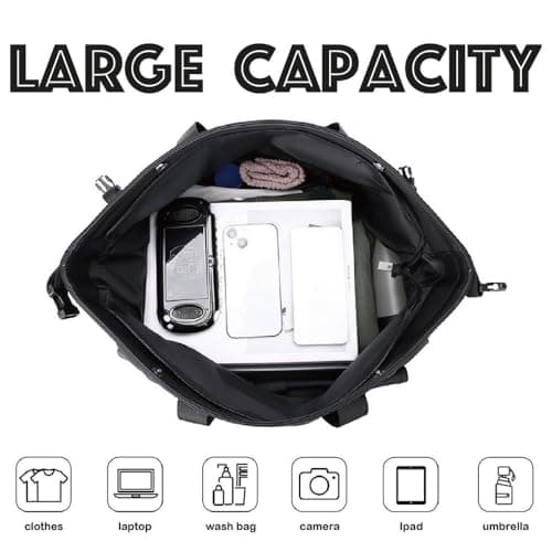 CAVALO - Be Unique Men’s Waterproof Oxford Duffle Bag | Large Capacity Travel, Gym & Business Hand Luggage with Wet/Dry Compartments, Laptop Sleeve & Shoulder Strap (Black) 4