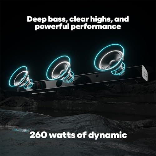Govo Gosurround 945 Pro Home Theatre Soundbar, 260W, 5.1 Channel, with Subwoofer and Satellite Speakers, Bluetooth 5.3, HDMI ARC, AUX, USB (Platinum Black) 5