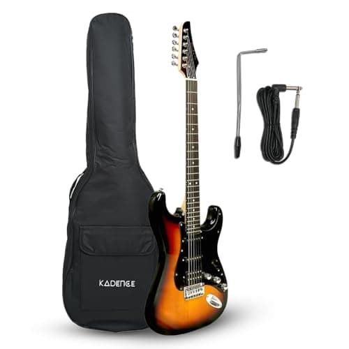 Kadence EGSUN Astroman 39” Electric Guitar | SG Style | Solid Paulownia Wood | S S H Pickup Setup | Sunburst