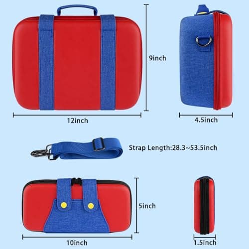 OIVO INDIA Travel Case Compatible for Nintendo Switch and Switch OLED ,Travel Carrying Case Storage Bag Protective Hard Shell for Controller & Accessories with Shoulder Strap 4