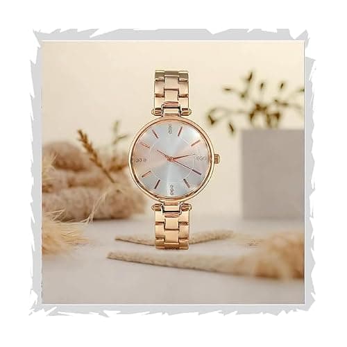 Daniel Radcliffe Women Analogue Wrist Watches for Women's & Girls&Miss&Ladies Diamond Studded Dial Rosegold Colored Stylish Bracelet Strap (Rose Gold) 3