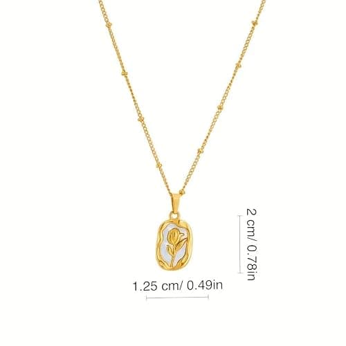 JEWILLEY Vintage Rose Necklace Set For Women Stylish | Anti Tarnish Waterproof Stainless Steel Chain Pendant Necklaces Jewelry for Love | Gold Plated Jewellery Accessories for Woman & Girls | Birthday 5