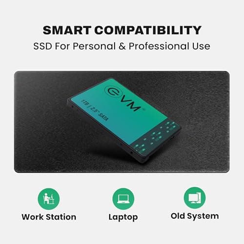 EVM 1TB 2.5 Inch SATA III Internal SSD | Up to 550MB/s Read 500MB/s Write | Laptop Desktop Upgrade Storage | 5 Year Warranty (EVM25/1TB) 5