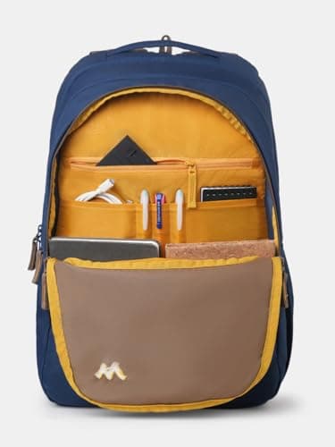 Wildcraft Outlander 45 Laptop Backpack With RainCover for Man & Women, 45L Ideal bags for men Office use/School/College Boys and Girls, 3 Compartment Bag, Navy_Brown 5