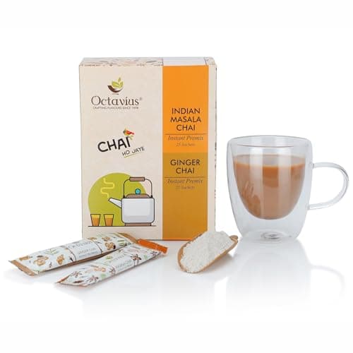 Octavius No Added Sugar Indian Masala Chai Premix 25 Sachets | Low Sugar Instant Beverage | Authentic Indian Spice Blend | 1-Minute Recipe Ready Mix | Convenient Single-Serve Pouches | Economy Value P 4