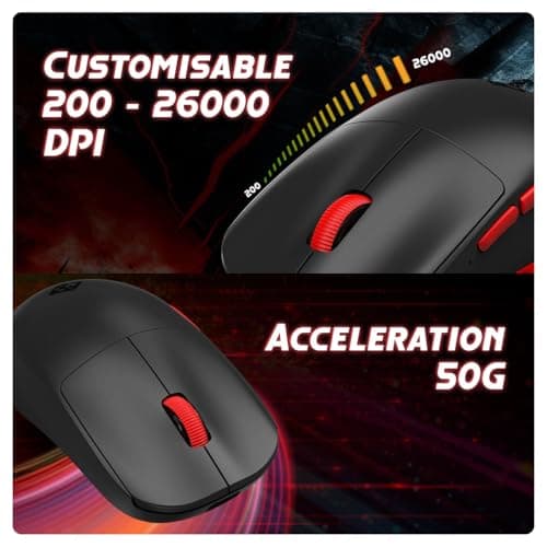 Cosmic Byte Hypernova Tri-Mode Gaming Mouse, Wireless/Bluetooth/Wired, Pixart 3395 Sensor, Dual Replaceable Battery, 8000Hz Polling, 55Gms, 100MN Switches, Paracord Cable, PTFE feet, Software (Black) 5