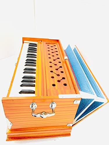 KHALSA MUSICAL Harmonium Beginners and Professionals |7 Stopper | 3 1/4 Octave | Double Bellow | 39 Keys | 2 Reeds (Bass- Male) K.M