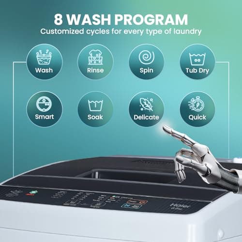 Haier 6 kg 5 Star Oceanus Wave Drum Washing Machine Fully Automatic Top Load (HWM60-AE, Moonlight Silver) 4