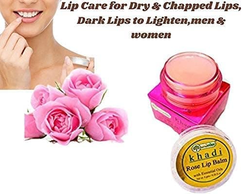Khadi Rishikesh Herbal Rose Lip Balm for Dry & Chapped Lips | Moisturizing & Nourishing Lip Care | Long Lasting Hydration | Suitable for Men & Women | Paraben Free Lip Moisturizer (8 gm 2