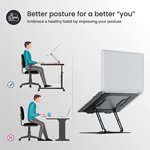 Portronics My Buddy K9 - Portable Laptop Stand - Adjustable Elevation Levels - Ventilated Anti-Slip Design - 360-degree Rotating Base(Black) 4