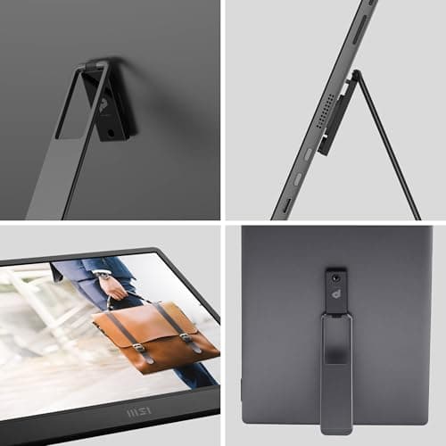 MSI PRO MP161 E2, 15.6 inch (39.62 cm), IPS Panel, Full HD 1920 x 1080, 60Hz, Black, Eye-Friendly Screen, Speakers, Enhanced Chassis & Kickstand, Mini-HDMI 2.0b, 2 x USB Type-C Monitor 3