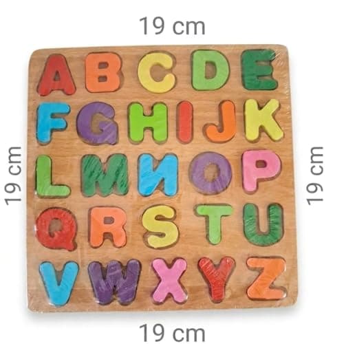 Wooden Alphabet Puzzle Board for Kids | Colorful A to Z Capital Letters Learning Tray | Early Development Brain Teaser Gift for Toddlers (Pre-School Kindergarten) 3