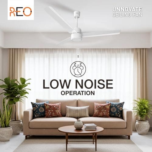 REO By Havells UNNOVATE BLDC 1200MM 5 Star Rated Ceiling Fan| Air Flow: 220 CMM| Speed: 350 RPM|Watt: 33W| Reverse Rotation Mode| Timer Setting| 2 Yr Door Step Warranty By Manufacturer (Elegant White) 3