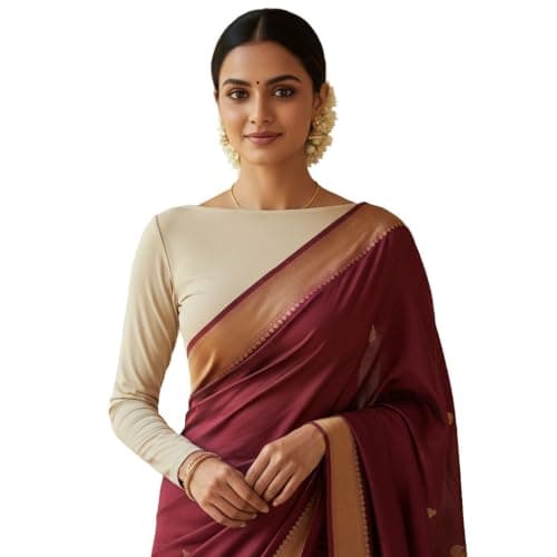 Women's Beige Color Boat Neck Full Sleeve Cotton Crop Top's|Choli Blouses for Women|Readymade Blous and Croptop for Saree
