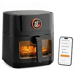 Upliance AI Air Fryer 6L | Texture Control | AMOLED Touchscreen Dial | Smart AI Recipes and Settings | WiFi App Control | See-Through Window | 2 Year Warranty
