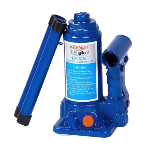 Hydraulic Bottle Jack 10 Ton Industrial-Grade Steel Jack for Heavy Vehicles, Truck, SUV Portable Hydraulic Lift Tool with Easy Pump Handle & Wide Base