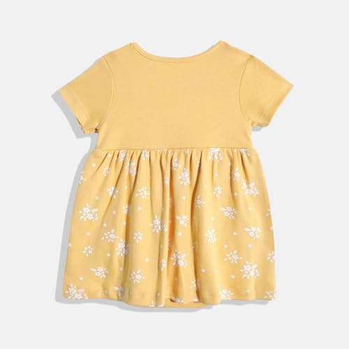 Mothercare Girls Autumn Charm Printed Short Sleeve Rompers - Yellow 2