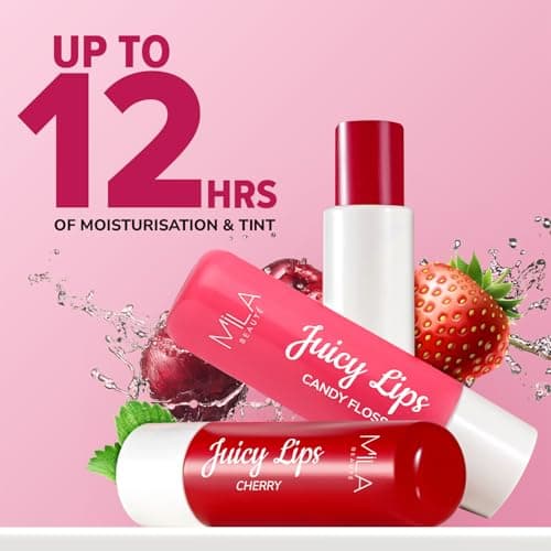 MILA BEAUTÉ Tinted Juicy Lip Balms Combo with 12 Hrs Moisturisation & SPF 15 I Almond Oil I Hydrating & Nourishing I For Dry & Chapped Lips I Pack of 3, Assorted 2