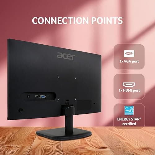 acer EK251Q P6 24.5 Inch Full HD IPS LED Monitor | 144Hz Refresh Rate | 1ms VRB | AMD FreeSync | ZeroFrame Design | sRGB 99% | Flicker-Less & BlueLightShield | HDMI & VGA | Tilt Adjustable, Black 4