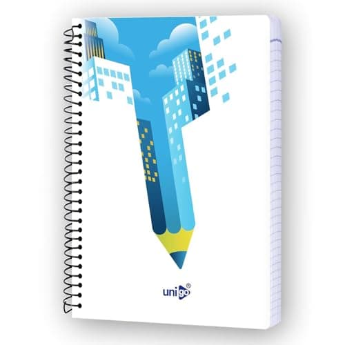 Unigo A4 Size Spiral Notebook, Single Line Ruled, Bright & Smooth Paper, 29.7 x 21 cm, (300 Pages, Uni-10)