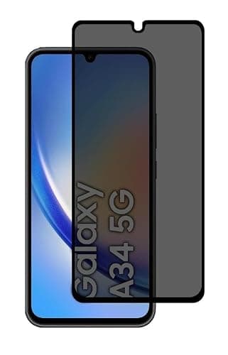 JGD PRODUCTS for Samsung Galaxy A34 5G Edge to Edge Anti Spy Privacy Tempered Glass with Easy Installation Kit | Black (Pack of 1)