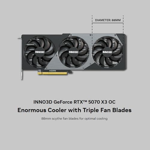 INNO3D NVIDIA GeForce RTX 5070 X3 OC 12GB GDDR7 192-bit PCI Express Gen 5 Gaming Graphics Card -N50703-12D7X-195064L 3