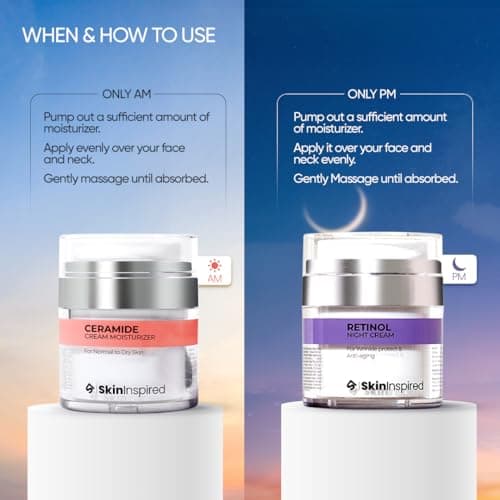 SkinInspired Day & Night Kit For Dry Skin - Retinol Night Cream (50g)+Ceramide Moisturizer (50g) | Skin Care Combo | For Women & Men | Non Greasy | Dermatologically Tested (Dry Skin) 5