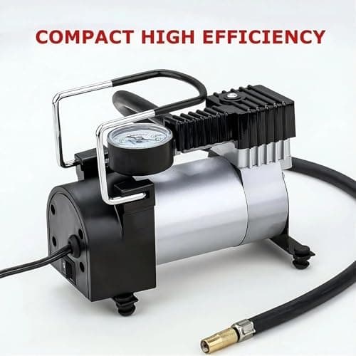 12V DC Heavy Duty Metal Tyre Inflator Air Compressor Pump for Tata Punch, Portable Fast Car Tyre Air Pump with Pressure Gauge 4