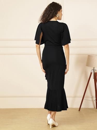 Selvia Western Lycra Plain One Piece High Low (847DTK12721N-XL_Black) 2