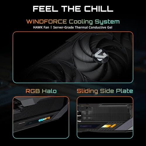 GIGABYTE Geforce RTX 5080 Gaming OC 16G Graphics Card, WINDFORCE Cooling System, 16GB 256-Bit GDDR7, pci_e_x16 GV-N5080GAMING OC-16GD Video Card 3