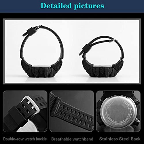 Acnos® Premium Brand - A Digital Watch Shockproof Multi-Functional Automatic Blue Color Army Strap Waterproof Digital Sports Watch for Men's Kids Watch for Boys for Men Pack of 1 5