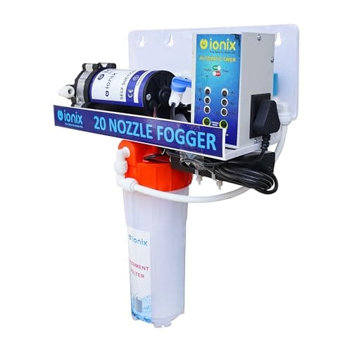 IONIX Fogger Kit with 20 Nozzles – Ideal High-Pressure Misting System for Dairy Farms, Restaurants, Cafes, and Outdoor Areas – Enhances Cooling, Humidity Control & Air Quality – Premium Durable Design 2