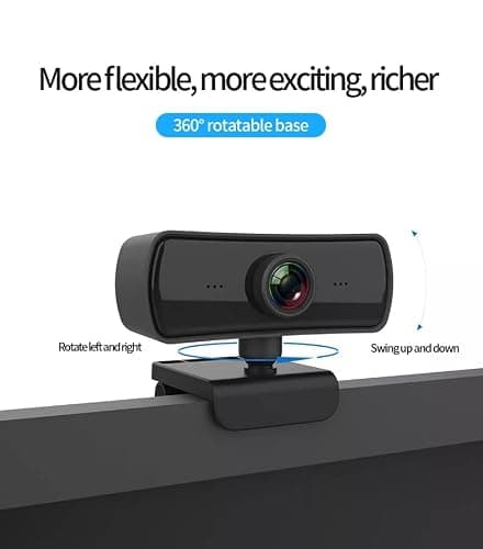 AUSHA® Webcam with Microphone, HD 2K Web Camera for Laptop Computer PC Desktop, Web Cam with External Privacy Cover for Video Calling,Conferencing, Gaming (Executive Webcam) 5