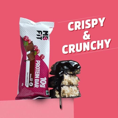 MuscleBlaze 10g Protein Bar (Choco Cranberry, Pack of 6) | Protein Blend, Healthy Protein Snacks | For Energy & Fitness 4