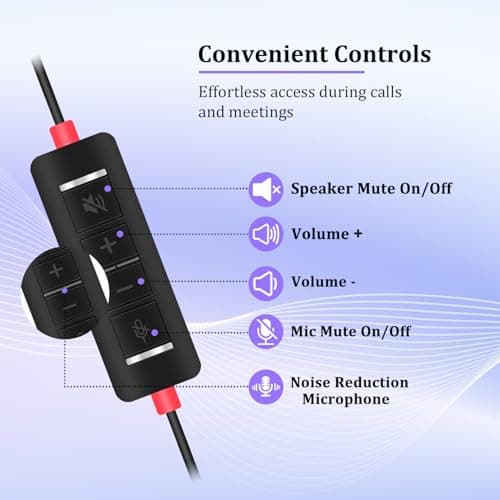 Xintronics USB Headphones with Microphone, USB Headset with ENC Dual Noise Cancelling Mic, On-Ear Wired Headphones for Computer PC Laptop Mac Work from Home Teams Zoom 3