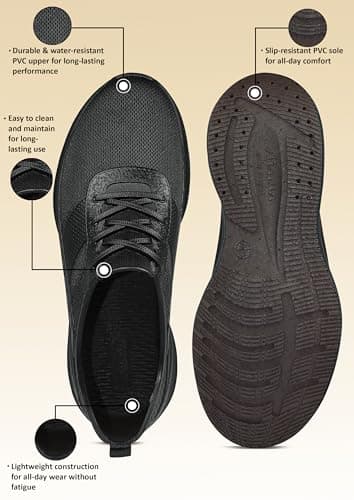 AJANTA Slip-on Black Waterproof Casual Shoes for Men 3
