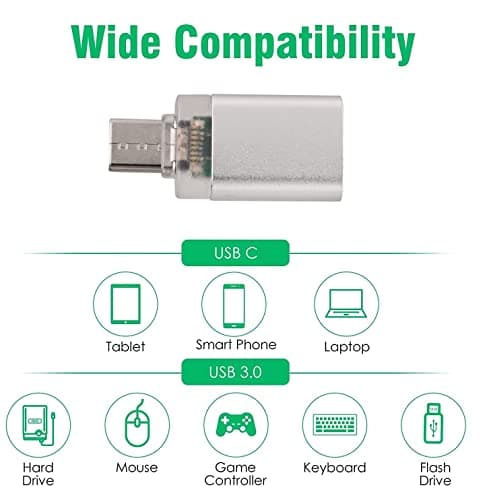 RODMED USB Type C Male 3.0 to Female OTG Adapter with Light Indicator Compatible with All Type C Enabled Devices (with Light Indicator) Multicolor 3