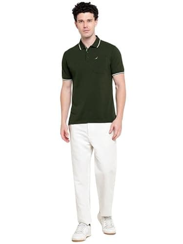 AMERICAN CREW Polo Collar T-Shirt for Men with Pocket (AC510-XL_Dark Olive) 2