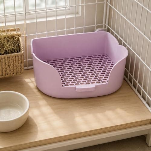 SNAPPSY Dwarf Rabbit Potty Tray Flower Shape Large Rabbit Toilet Box Easy to Clean Guinea Pig Litter Box for Indoor, Tulip Orange 2