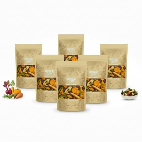 SNACK IT UP Vacuum Roasted Mix Vegetable Chips (90g x 6) | Healthy Snacks Made with 9 Real Vegetables | Low Oil, High Fibre, Vegan, Gluten Free, Plant Based | Crispy Airfried Dehydrated Healthy Chips 