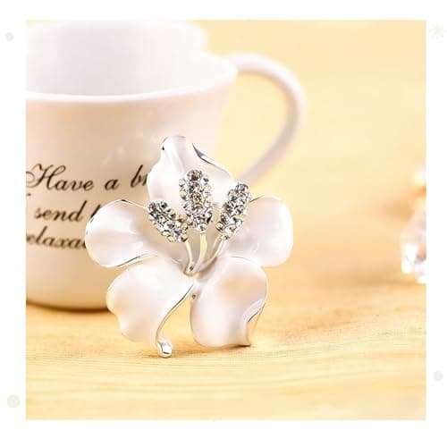 TecoKart® Floral Brooch Pin for Women – Flower Saree Brooch for Women,Girls and Men | Elegant Ladies Brocher for Saree, Dress & Hair Accessory 5