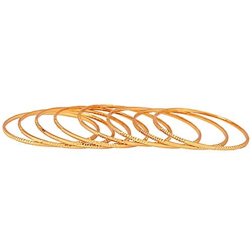 Shining Diva Fashion Set Of 8 Latest Traditional Design One Gram Gold Plated Bangle for Women (Golden) (11712b_2.6) 3
