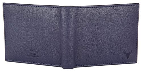 NAPA HIDE Leather Wallet for Men I Handcrafted I Credit/Debit Card Slots I 2 Currency Compartments I 2 Secret Compartments (Blue) 5