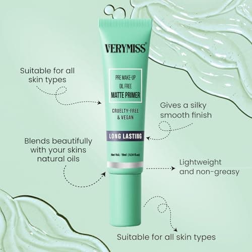 Verymiss Waterproof Foundation & Primer Combo | Natural Finish, Long-Lasting & Lightweight | Pore Blurring + High Coverage Base 4