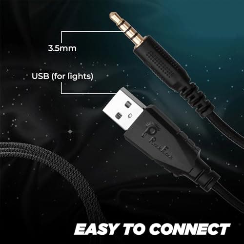 PunnkFunnk BattleKiller Gaming Headset Multi-Platform Compatible with PS4, Xbox One, PC, Nintendo Switch, Mobile, 50mm Surround Sound, Noise-Canceling Mic, LED Lights(Black) 5