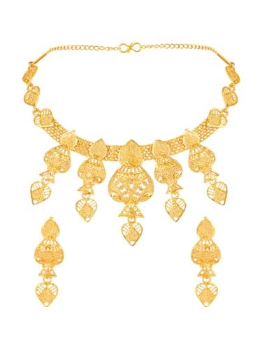 ASMITTA Stunning Gold Plated Jewellery Set for Women - NS1319MVGLDSV6