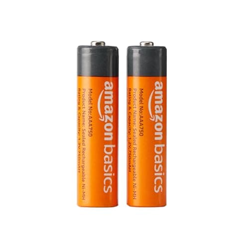 Amazon Basics AAA Rechargeable 750 mAh Batteries | Ready-to-use | Pre-Charged Ni-MH Batteries (Pack of 2) 2