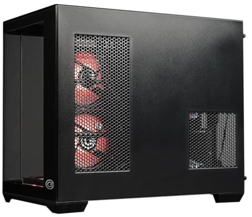 Circle Lucid Curve MX Mid Tower Computer Case | Gaming Cabinet - Black | Panoramic Curved Glass | Supports M-ATX and ITX | Pre Installed 3X Bottom, 2X Side and 1X Rear 120MM Infinity Mirror ARGB Fans 5