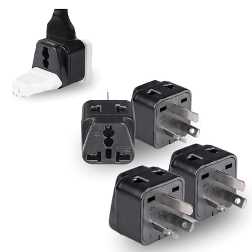 OREI India to China, New Zealand & Australia Adapter - Type I - 2 in 1 - Perfect for Laptop, Camera Charger and More - CE Certified - RoHS Compliant - 4 Pack - Black - 5 Years Warranty